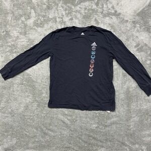 Adidas Shirt Youth Small Black Long Sleeve Gym Tee Casual Boys